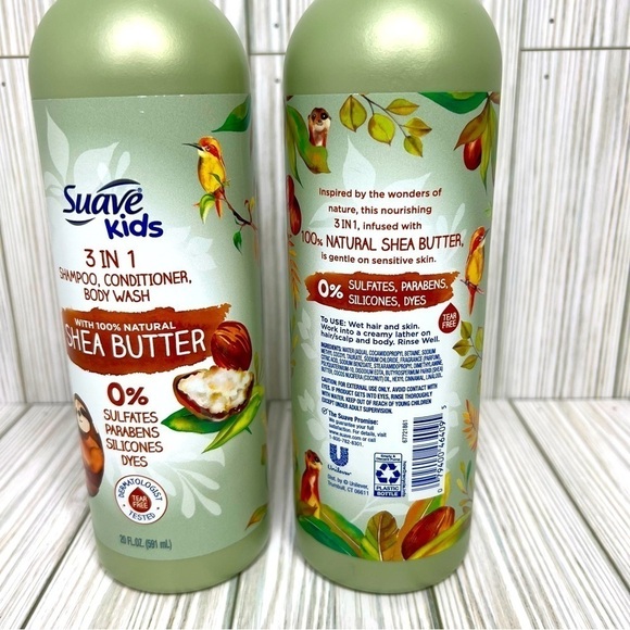 Suave Kids 100% Natural Shea Butter 3-in-1 Shampoo, Conditioner + Body Wash New - Picture 3 of 7